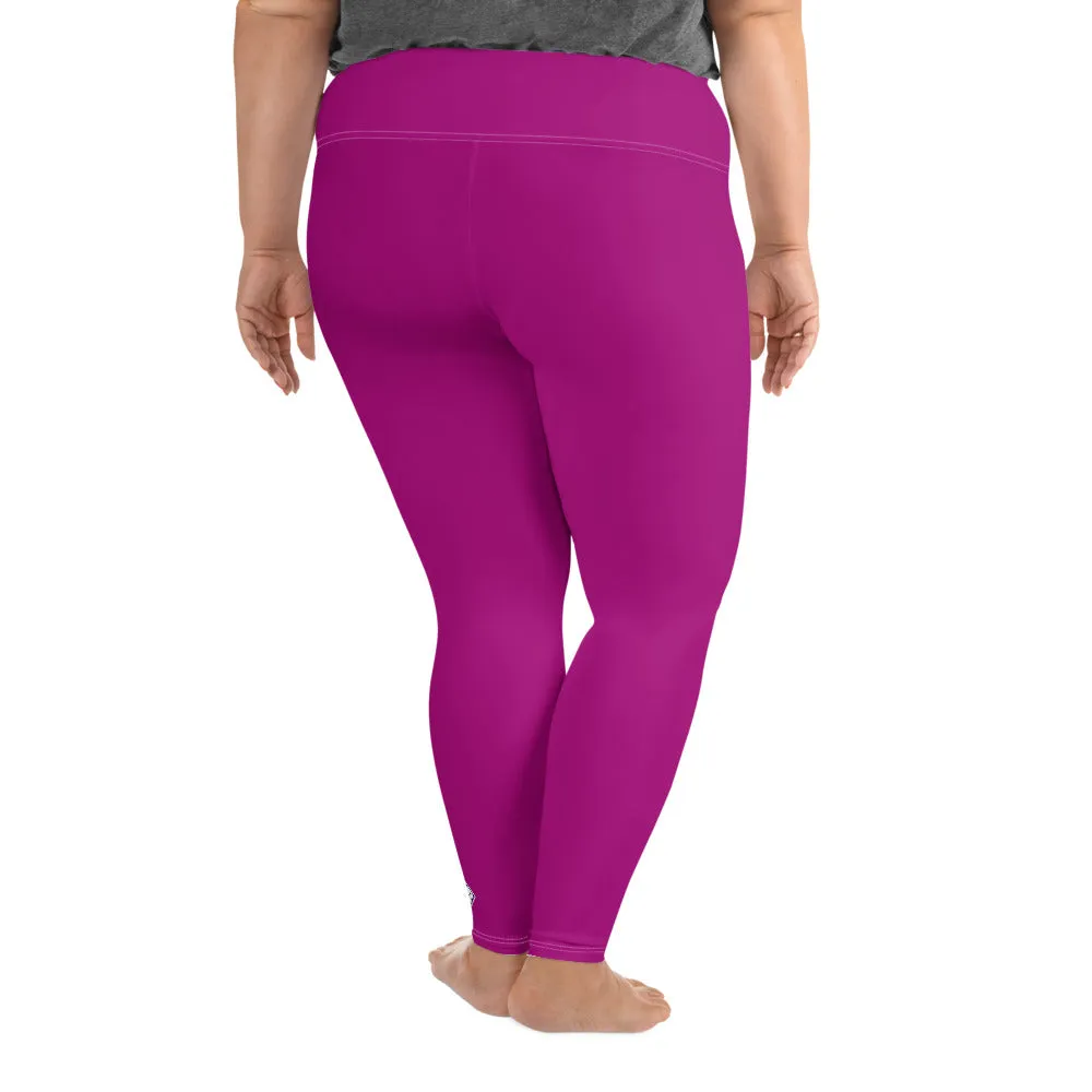 Curve-Hugging Style: Women's Plus Size Solid Yoga Leggings - Fresh Eggplant