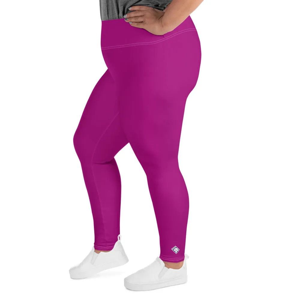 Curve-Hugging Style: Women's Plus Size Solid Yoga Leggings - Fresh Eggplant