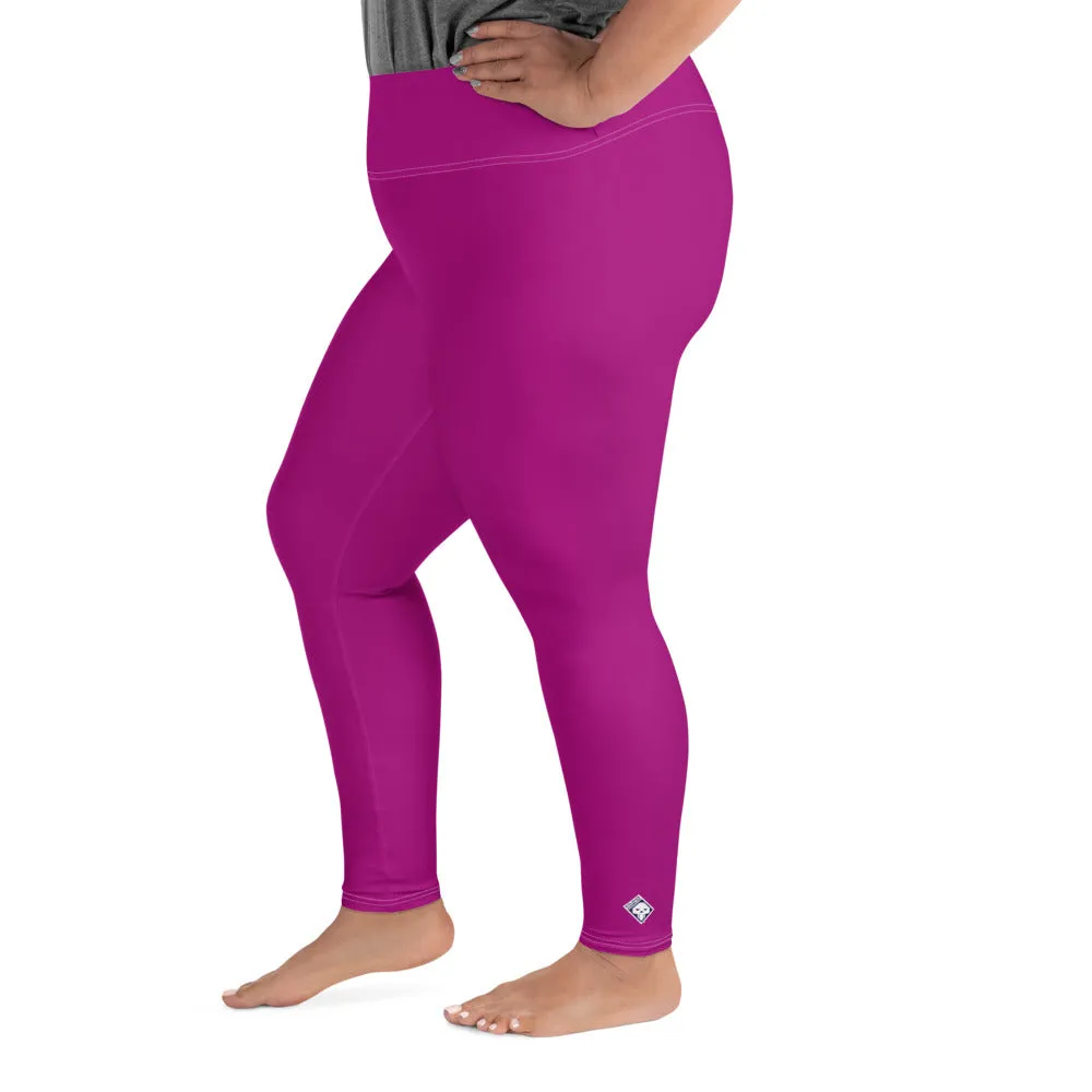 Curve-Hugging Style: Women's Plus Size Solid Yoga Leggings - Fresh Eggplant