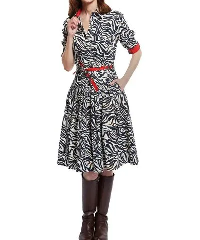 Dizzy-Lizzie Mrs. Maisel Dress In Black Cream Zebra