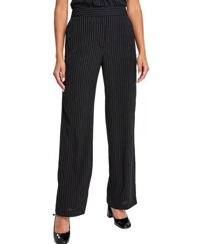 DKNY Womens Pinstripe Knit Wide Leg Pants