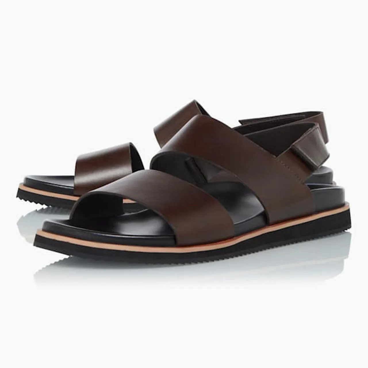 DUNE LONDON Idda Utilitarian Strap Sandals - Brown