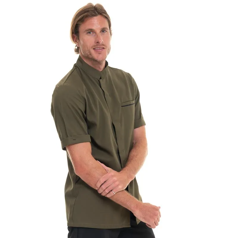 DUNES Olive/Black Short Sleeve kitchen Coat - ROBUR