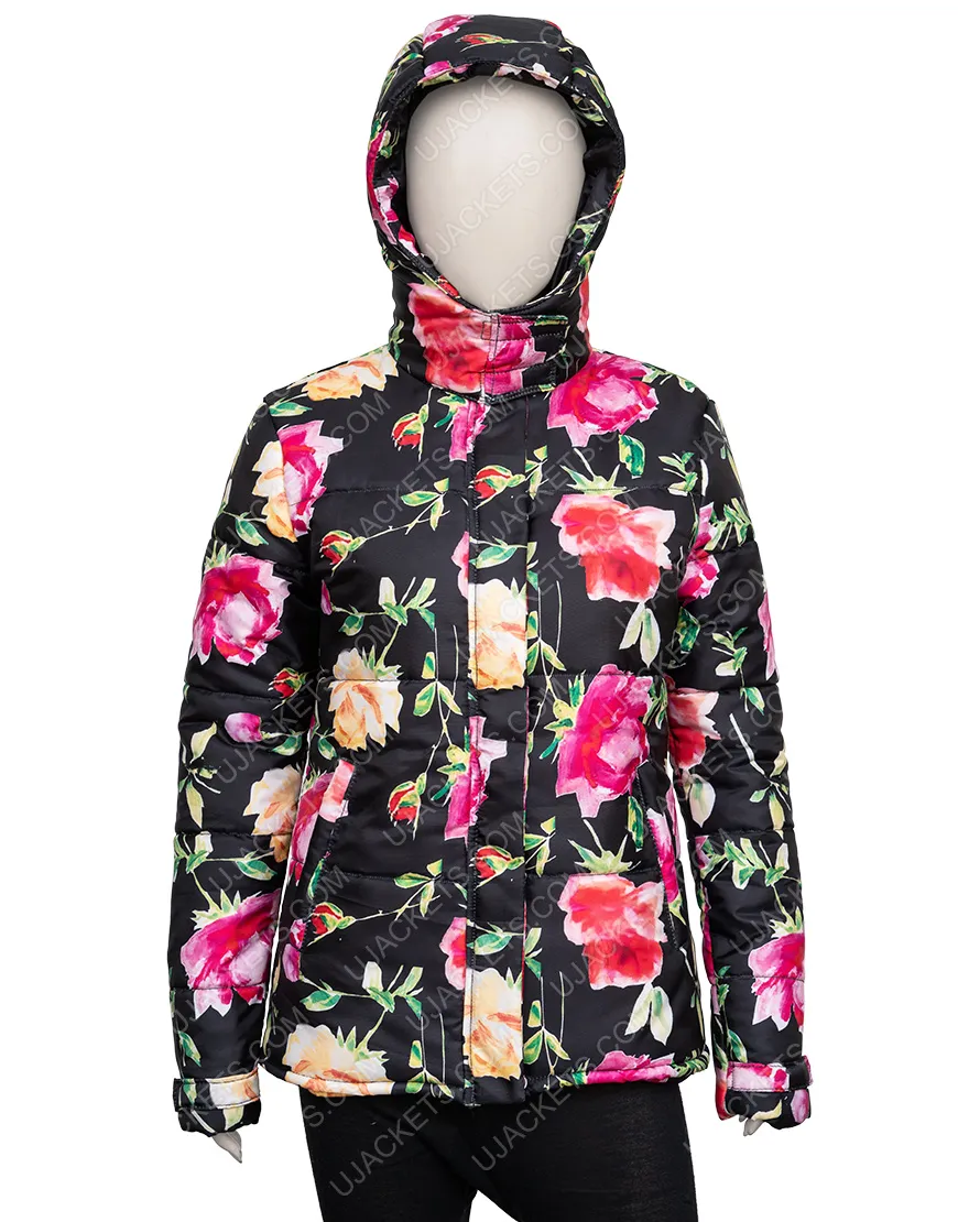 Emily In Paris Lily Collins Floral Puffer Jacket - ujackets