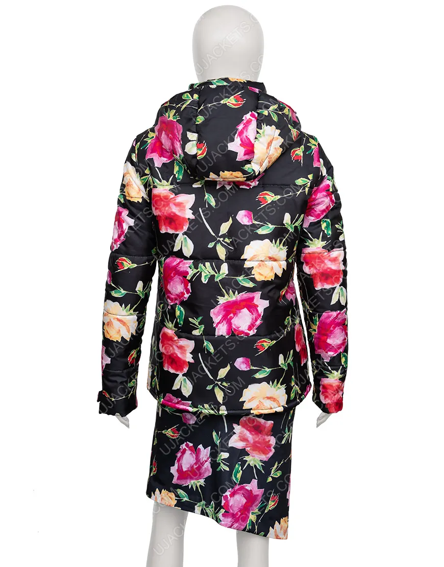 Emily In Paris Lily Collins Floral Puffer Jacket - ujackets