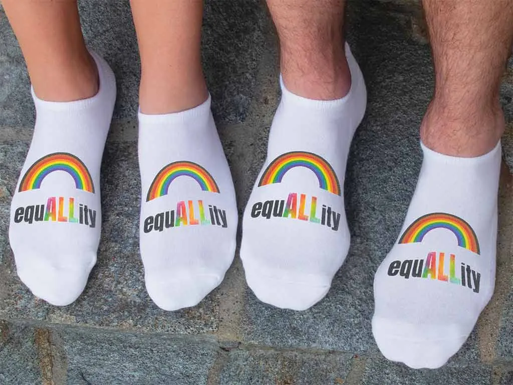 EquALLity For All - POC Rainbow Printed No Show Socks