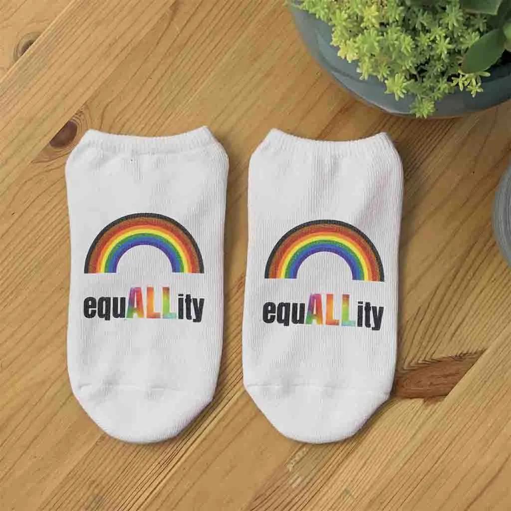 EquALLity For All - POC Rainbow Printed No Show Socks