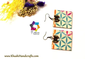 Ethnic designer Handmade Decoupage Earrings Pattern 5