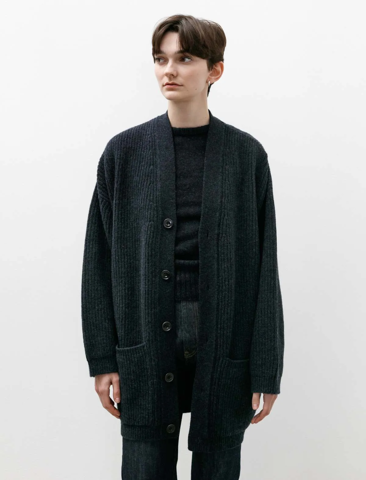 Felted Cardi Coat - Midnight Navy Melange