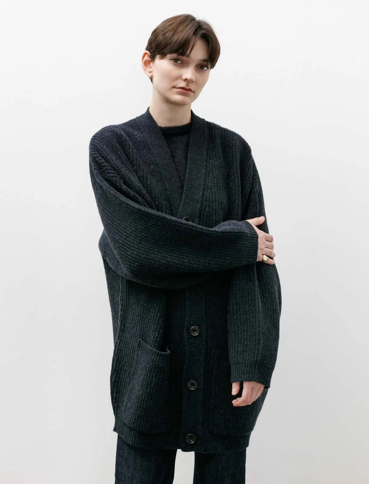 Felted Cardi Coat - Midnight Navy Melange