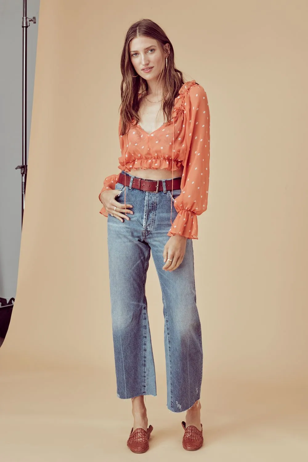 For Love and Lemons Analisa Polka Dot Blouse