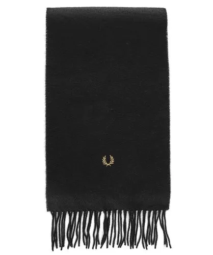 Fred Perry Black Lambswool Scarf | Jules B