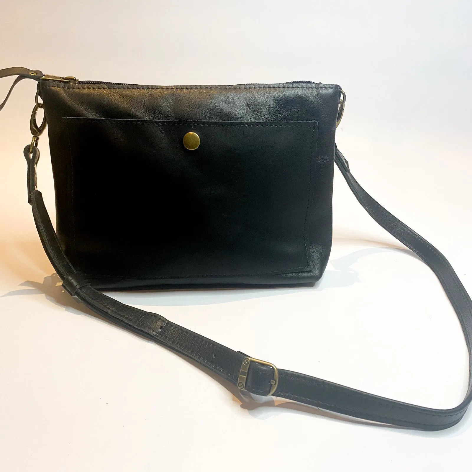 Gia leather black crossbody bag