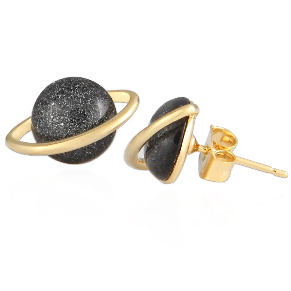 Glitter Beads Saturn Planet Earrings