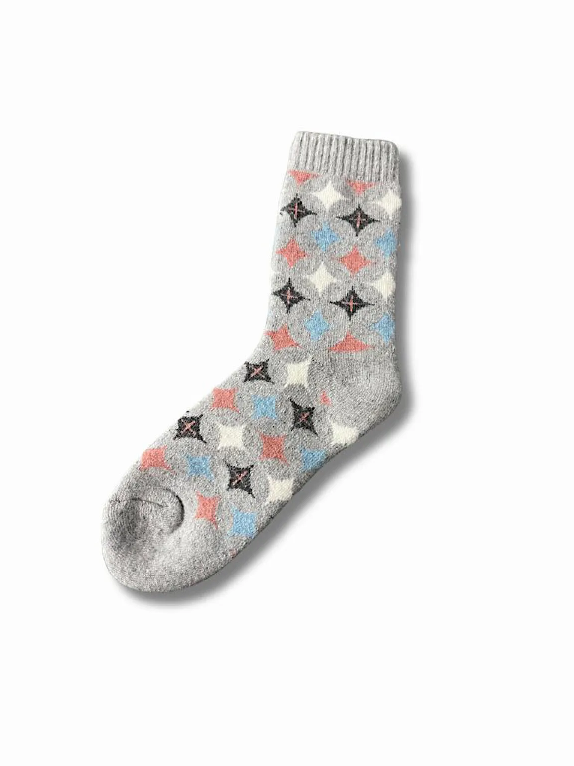 Grey Diamond Cosy Socks