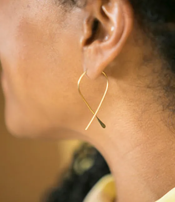 Handmade Modern Brass Loop Earrings