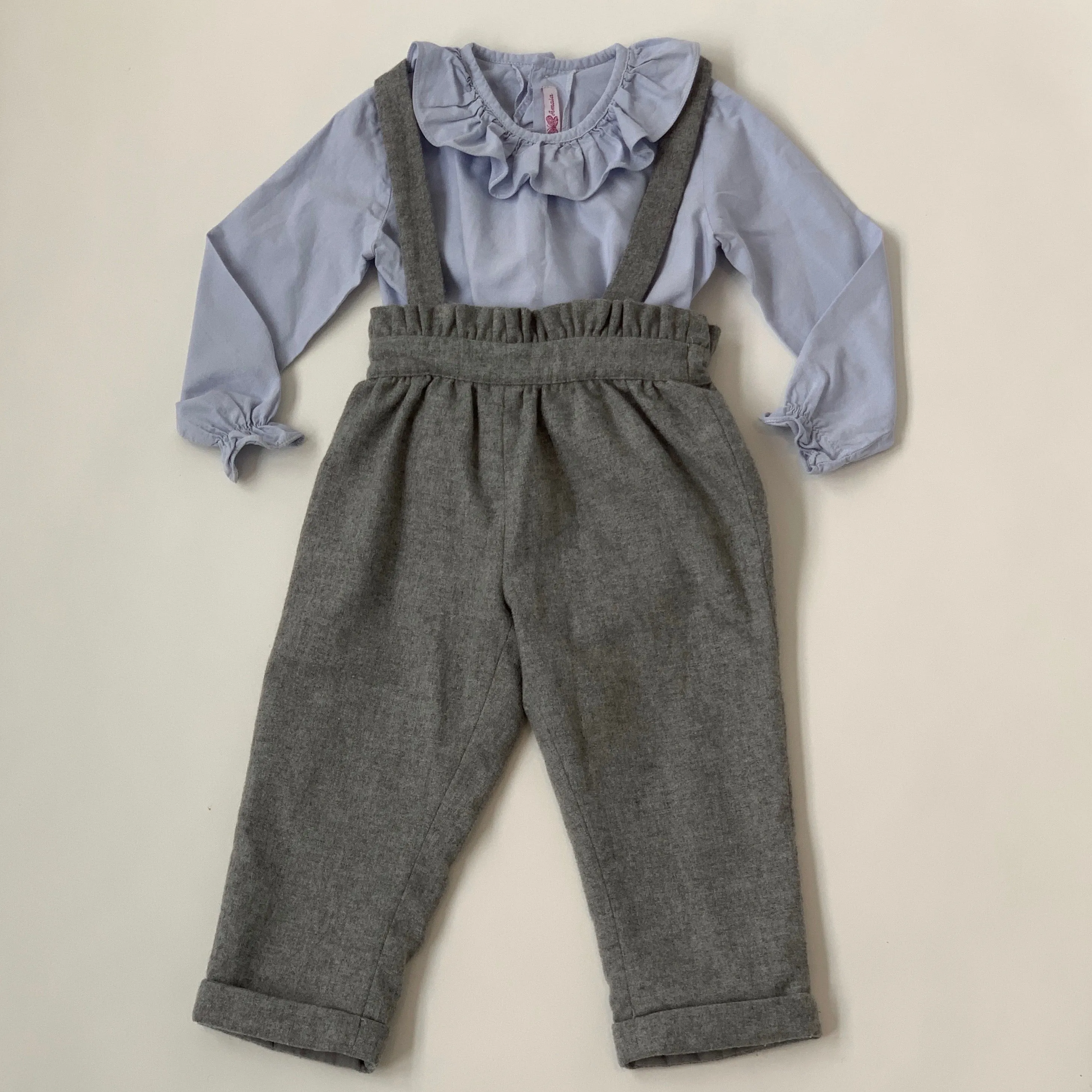 Jacadi Grey Wool Mix Trousers With Straps: 3 Years