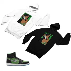 Jordan 1 Black Green Matching Custom Designed Hoodies JD 1-70-19