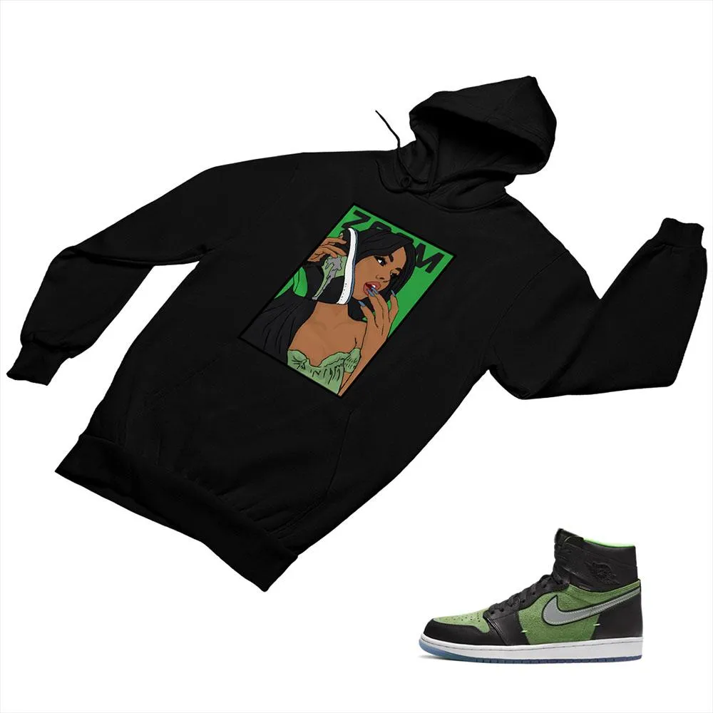 Jordan 1 Black Green Matching Custom Designed Hoodies JD 1-70-19