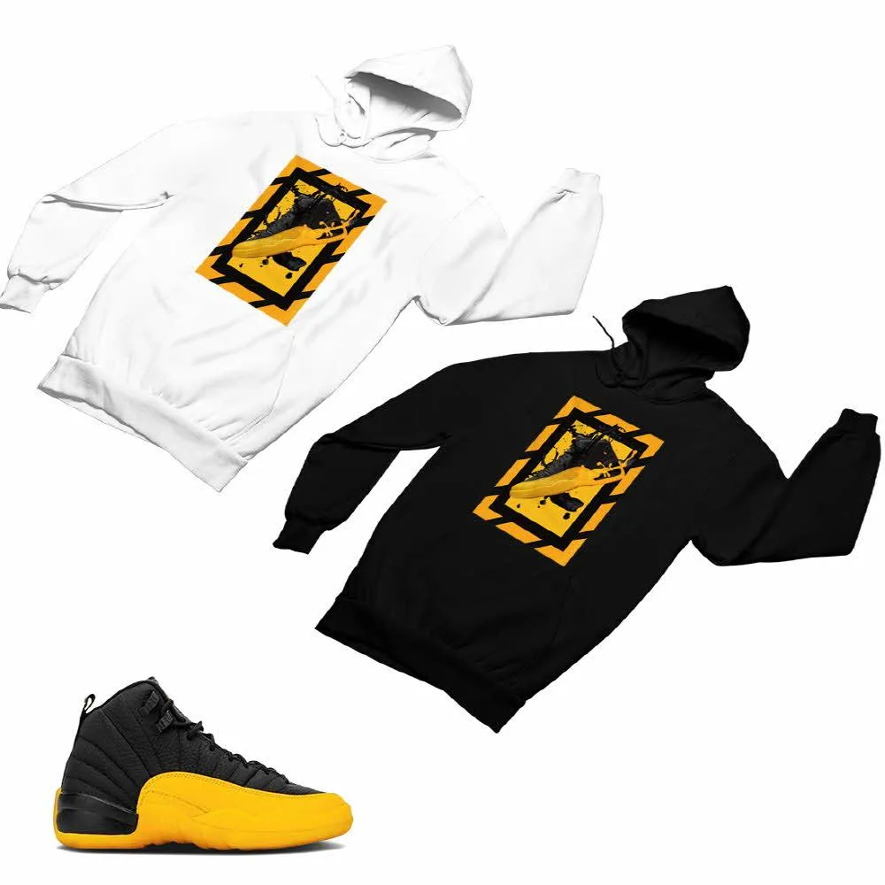 Jordan 12 University Gold Matching Custom Designed Hoodies JD 12-17-23