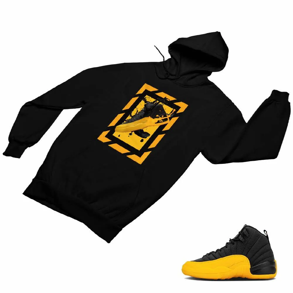 Jordan 12 University Gold Matching Custom Designed Hoodies JD 12-17-23