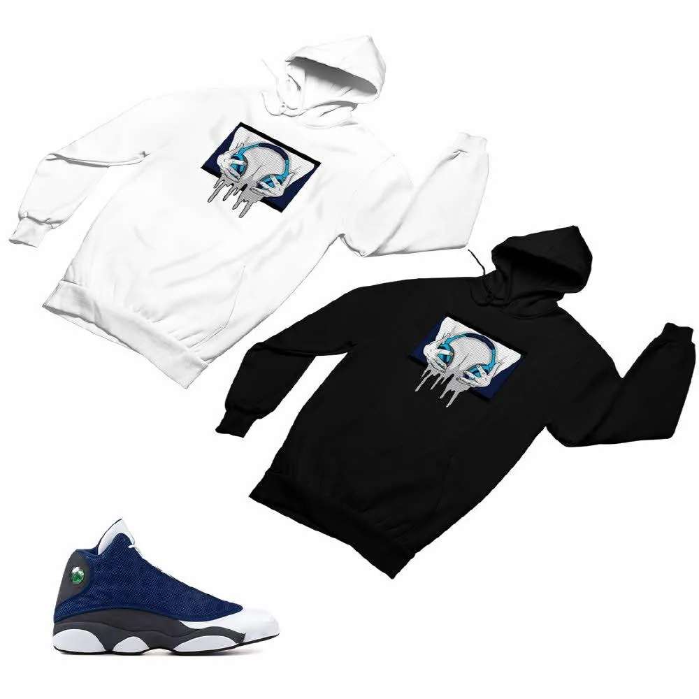 Jordan 13 flint grey Matching Custom Designed Hoodies JD 13-18-3