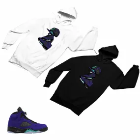 Jordan 5 Alternate Grape Matching Custom Designed Hoodies JD 5-2-8-13