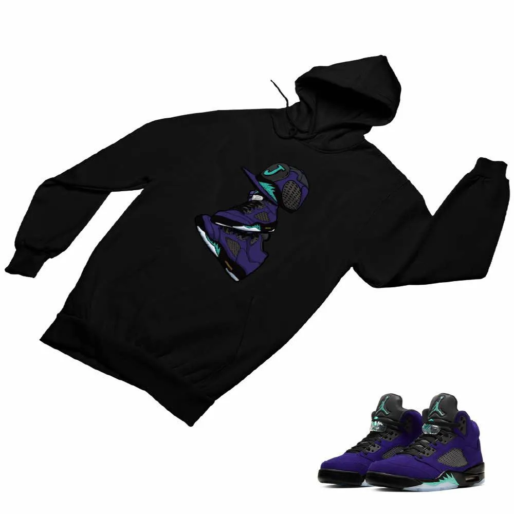 Jordan 5 Alternate Grape Matching Custom Designed Hoodies JD 5-2-8-13