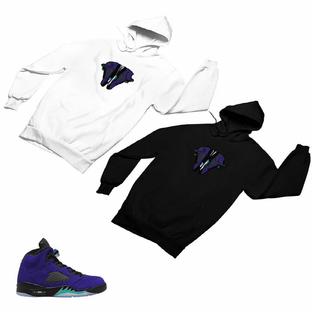 Jordan 5 Alternate Grape Matching Custom Designed Hoodies JD 5-2-8-3