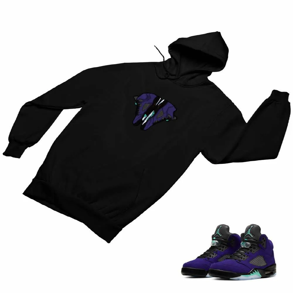 Jordan 5 Alternate Grape Matching Custom Designed Hoodies JD 5-2-8-3