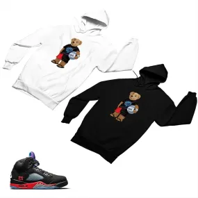 Jordan 5 Top 3 Black Matching Custom Designed Hoodies JD 5-2-7-20