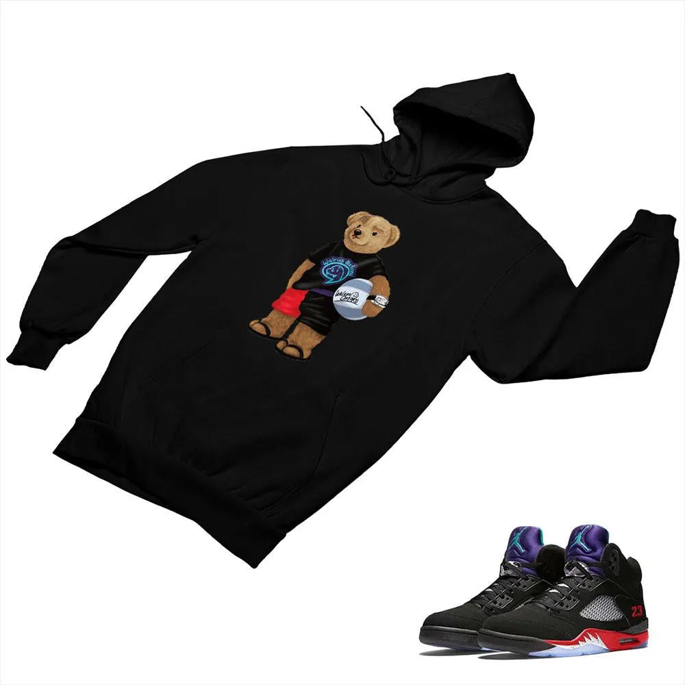 Jordan 5 Top 3 Black Matching Custom Designed Hoodies JD 5-2-7-20