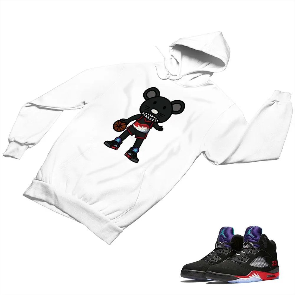 Jordan 5 Top 3 Black Matching Custom Designed Hoodies JD 5-2-7-5