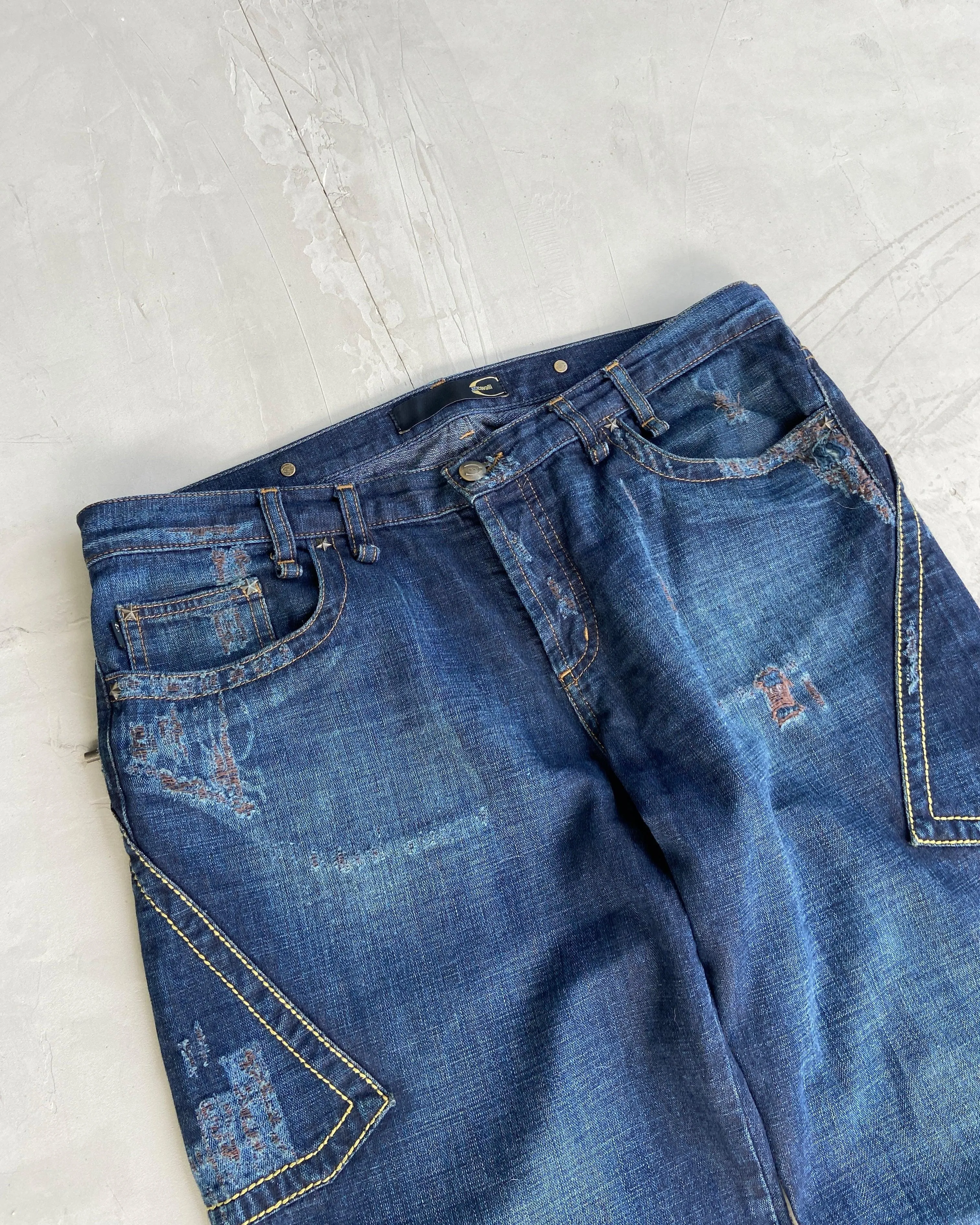 JUST CAVALLI DISTRESSED JEANS - W36