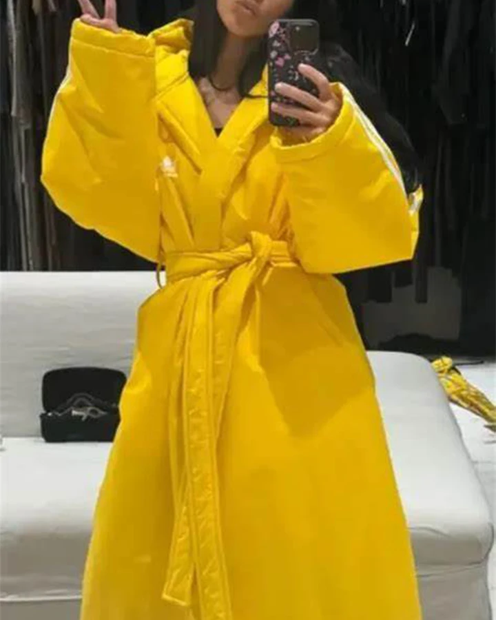 Kim Kardashian Yellow Belted Coat - William Jacket