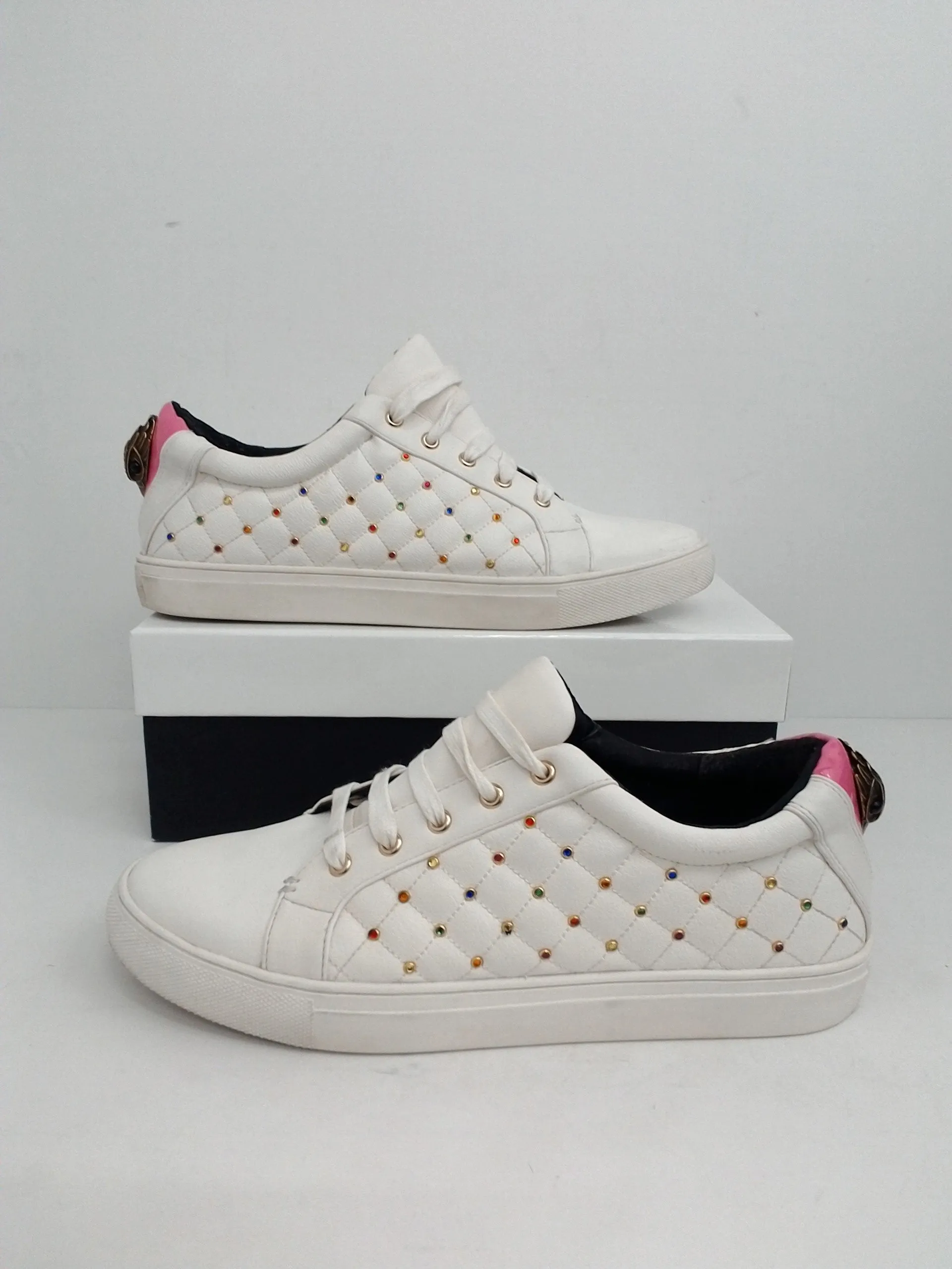 Kurt Geiger Women's Ludo Stud Leather Sneaker Size 41