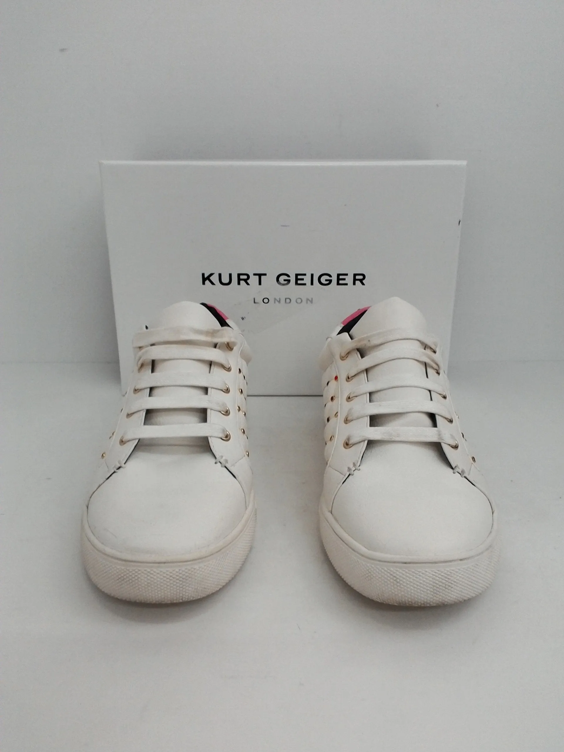 Kurt Geiger Women's Ludo Stud Leather Sneaker Size 41