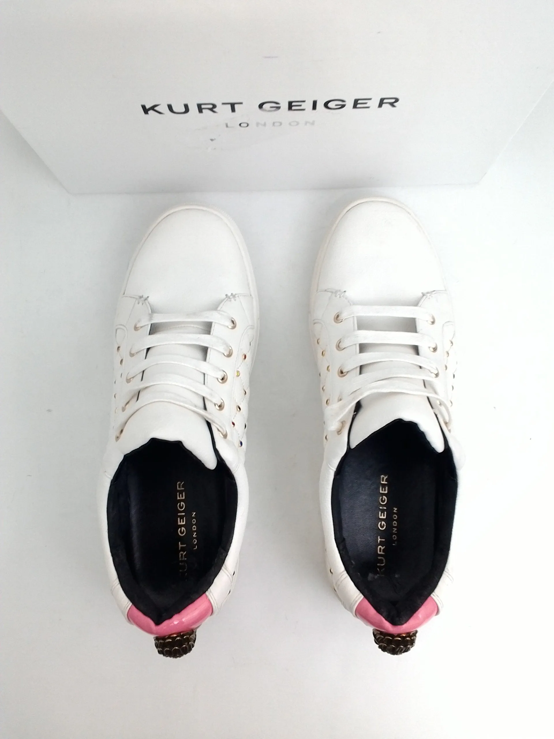 Kurt Geiger Women's Ludo Stud Leather Sneaker Size 41