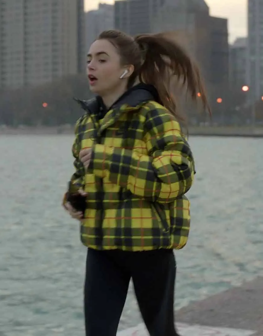 Lily Collins Emily In Paris Yellow Plaid Jacket | ujackets.com