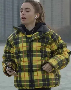 Lily Collins Emily In Paris Yellow Plaid Jacket | ujackets.com