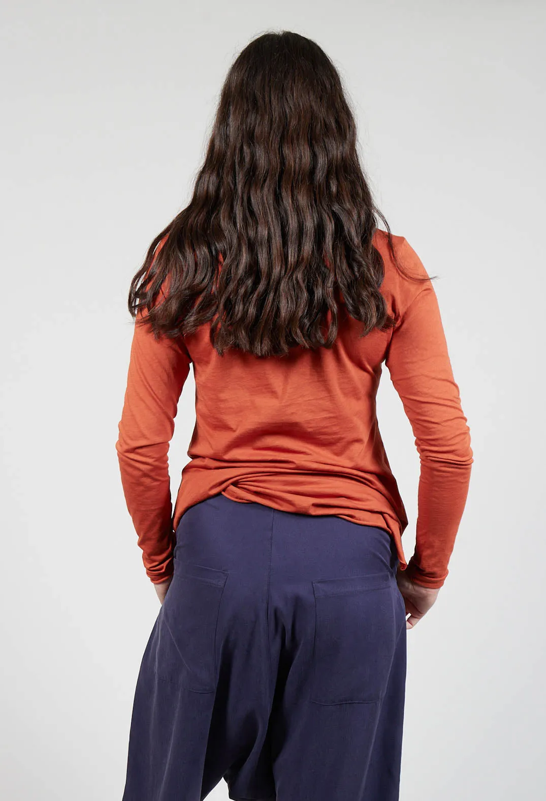 Long Sleeve Patch Top in Cinnamon