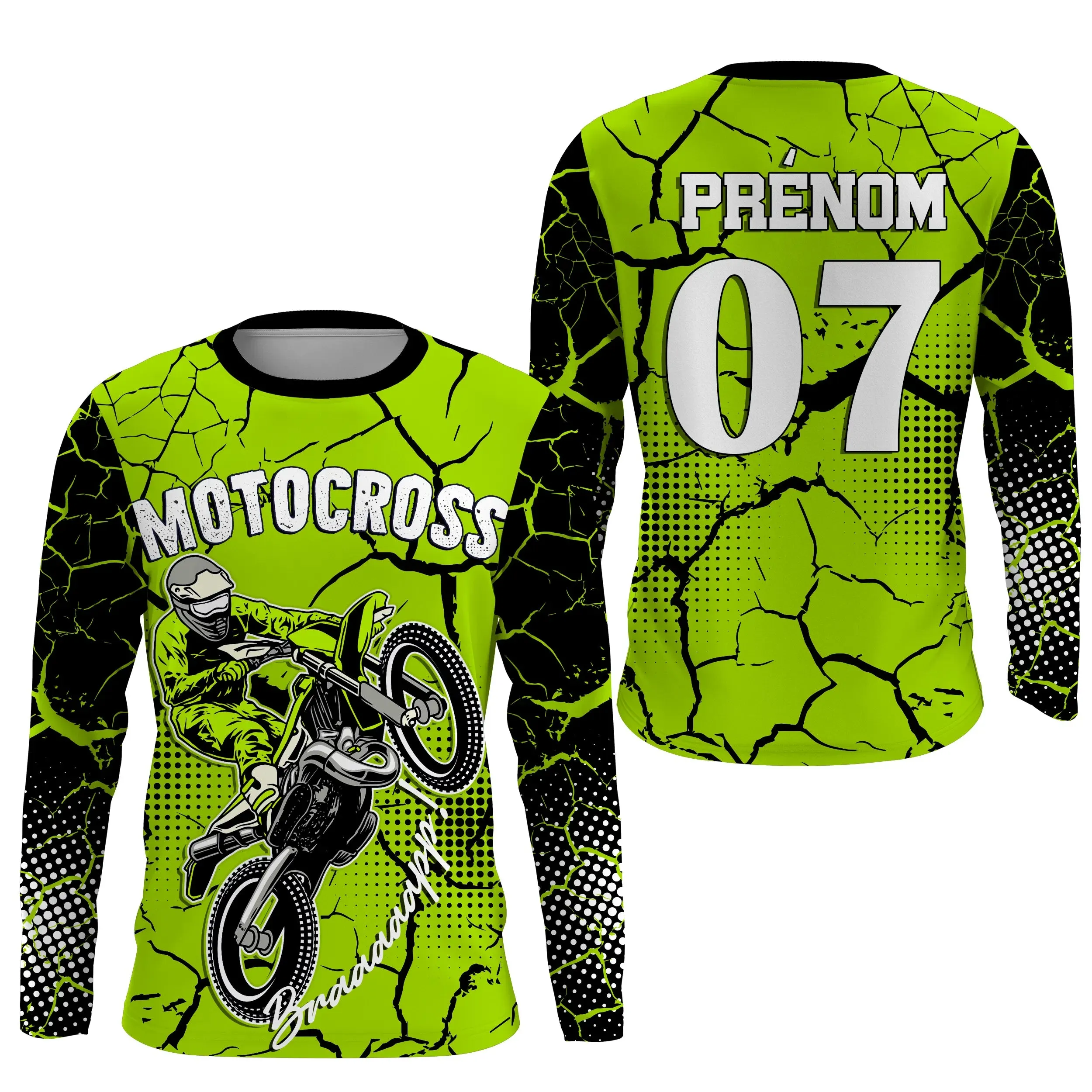 Maillot Cross Protection UV, Cadeau Personnalisé Pilote Moto Cross, Maillot De Course Jersey - CT20122223