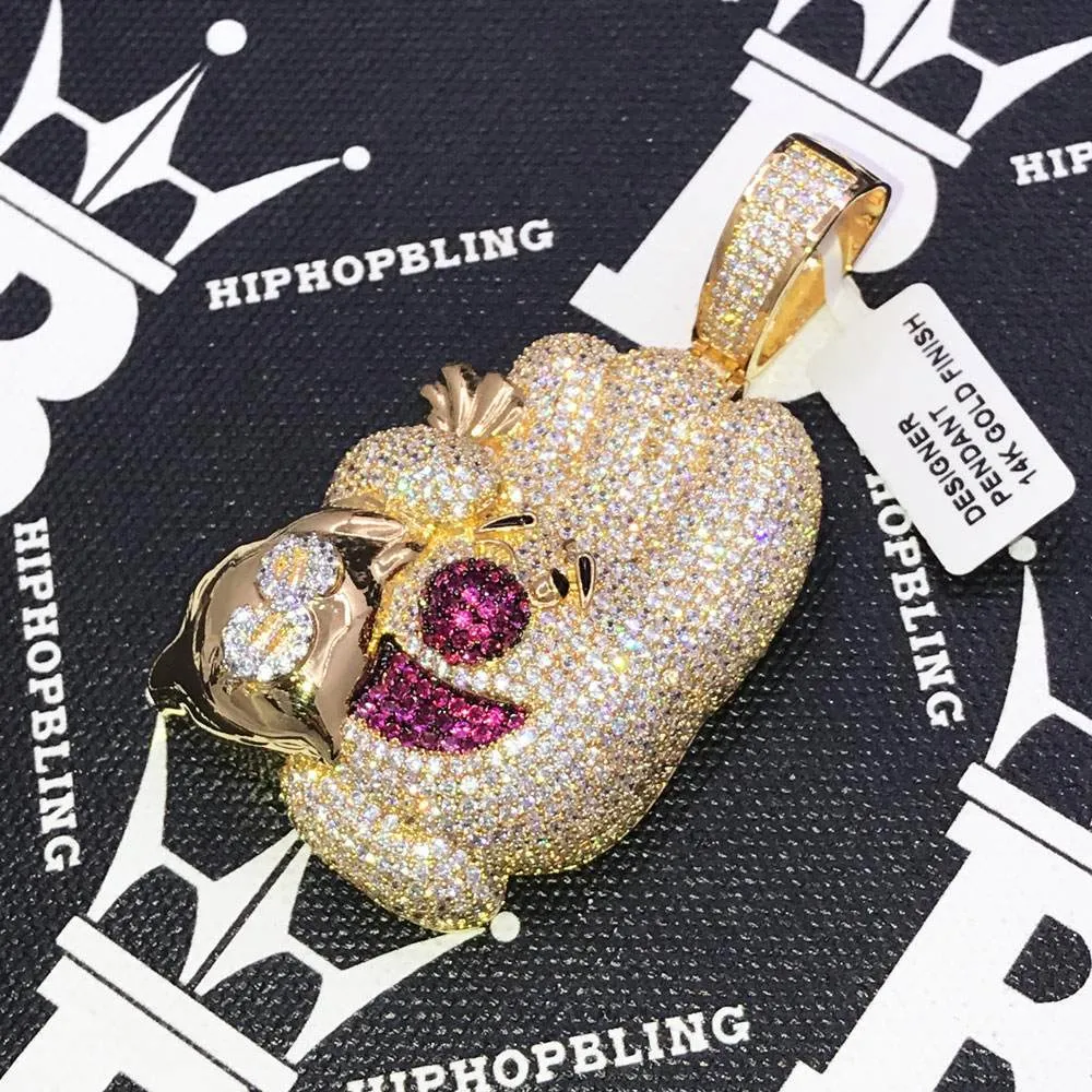 Money Glove CZ Hip Hop Bling Bling Pendant