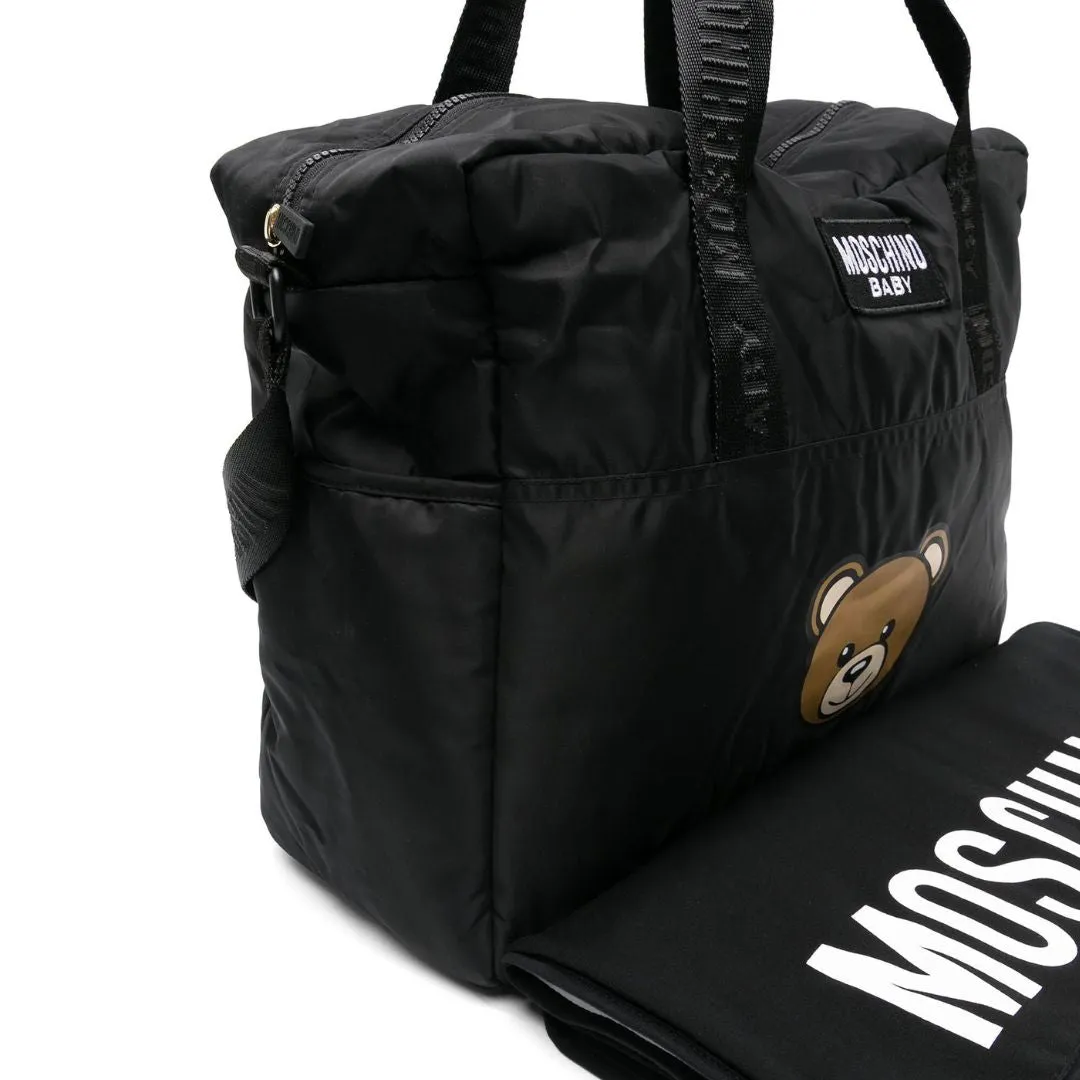 Moschino Nappy Bag Logo Bear Black