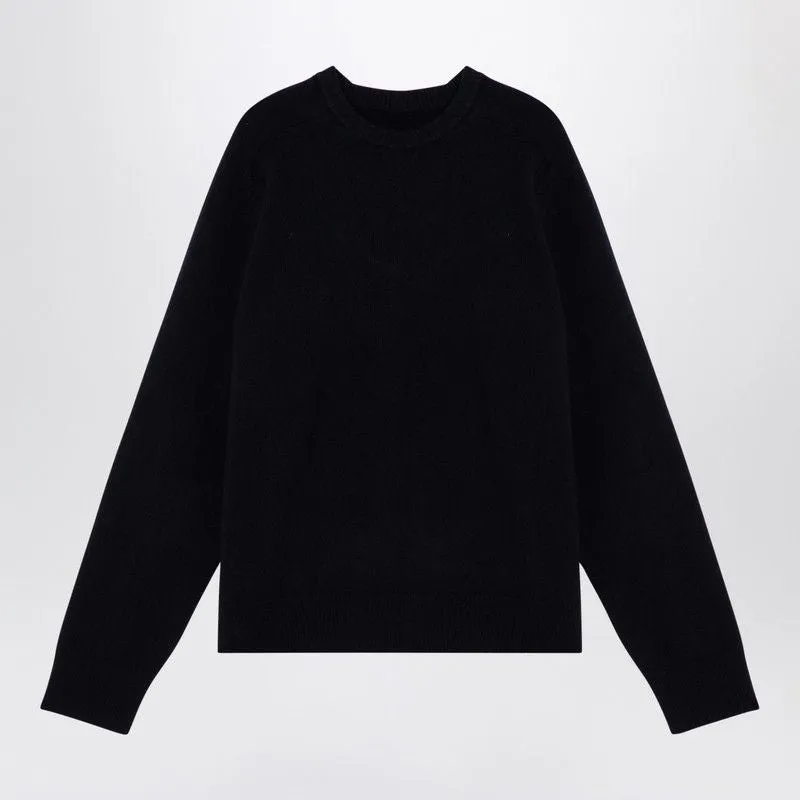 NAVY BLUE CREW-NECK SWEATER IN WOOL