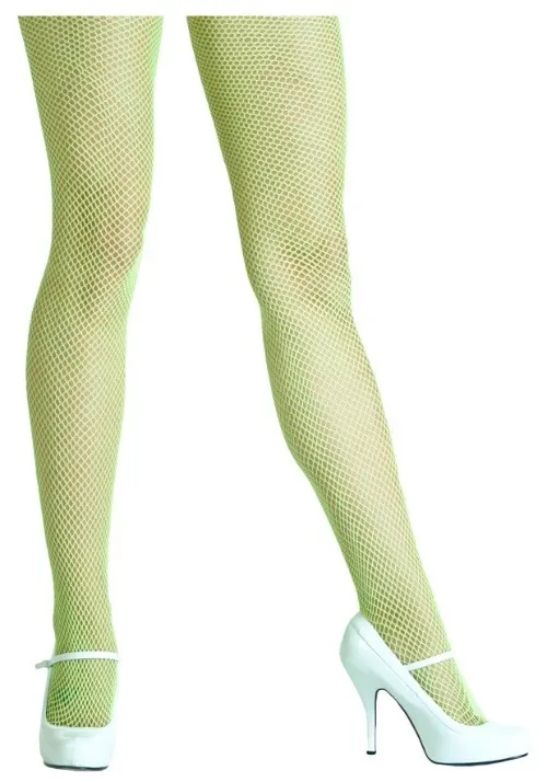 Neon Green Fishnet Tights