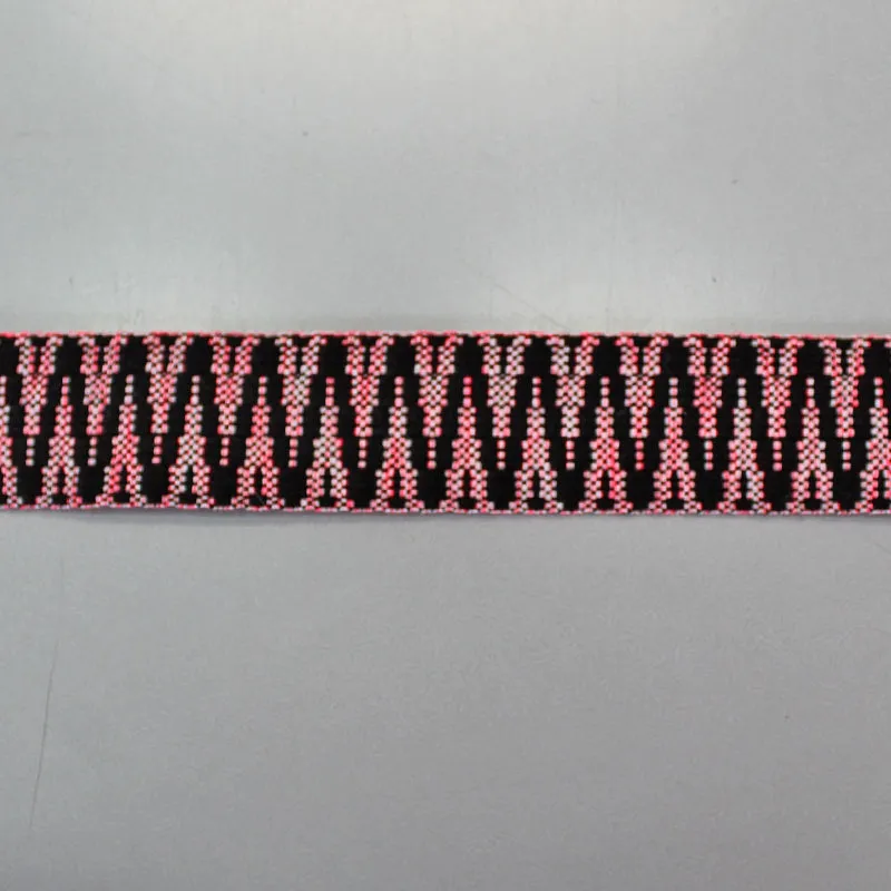 Neon Pink Zig Zag Bag Webbing - 38mm