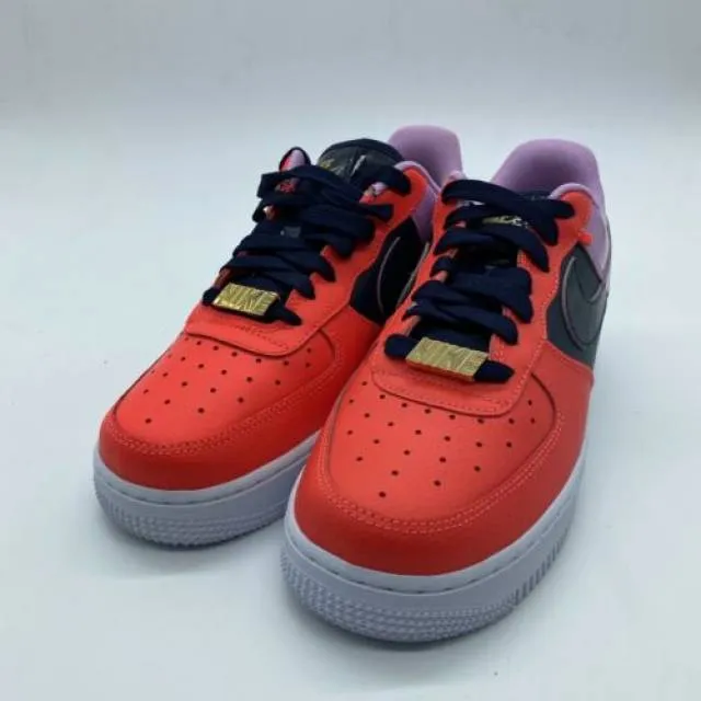 Niike air force 1 '07 cuban link shoes women's 7 cz8100-600 gold chain pink af1