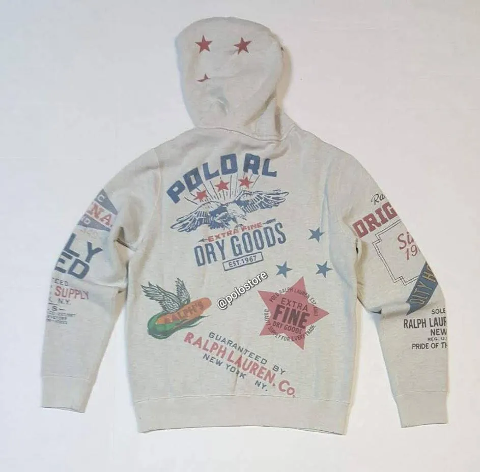 Nwt Polo Ralph Lauren Allover Print Graphic Hoodie