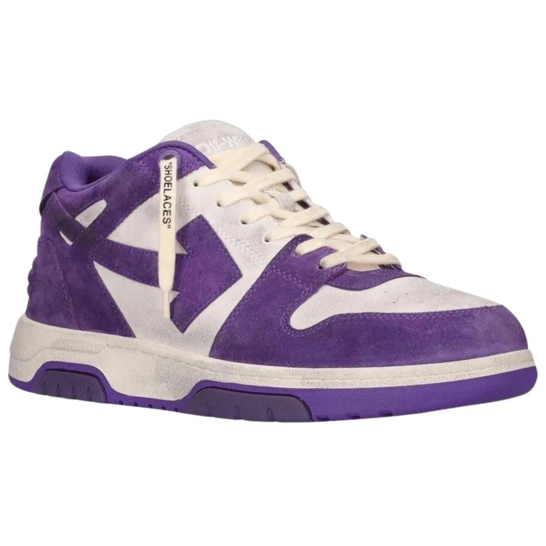 Off White Out Of Office Vintage Purple Suede Leather Sneakers